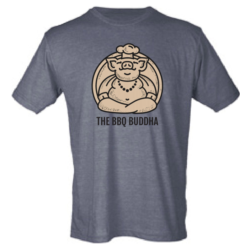 Heather Charcoal - The BBQ Buddha Short Sleeve Tri-Blend T-Shirt